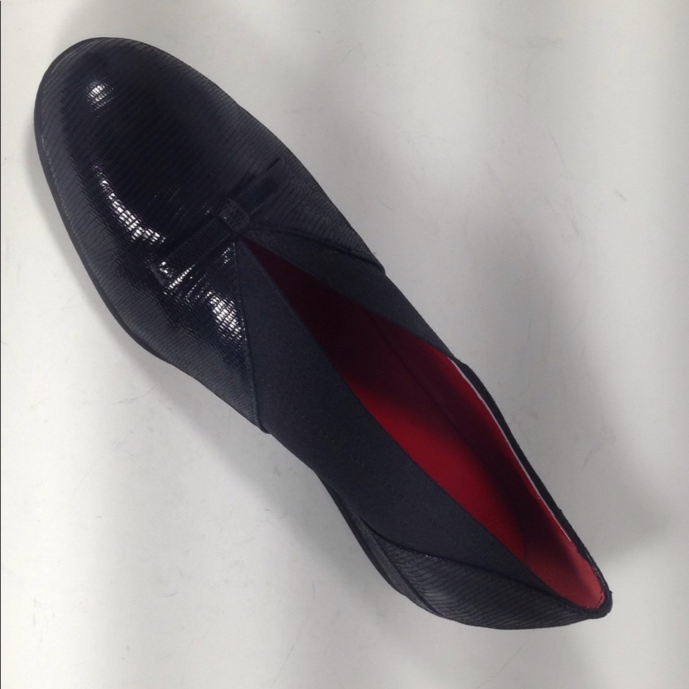 Amalfi black slip on low wedges